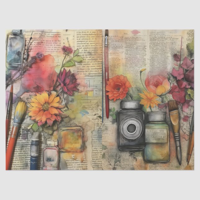 Kunstgewerbe und Kunsthandwerk, Inspiriert Blumenz Seidenpapier (Vorderseite)