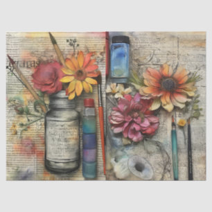 Kunstgewerbe und Kunsthandwerk, Inspiriert Blumenz Seidenpapier