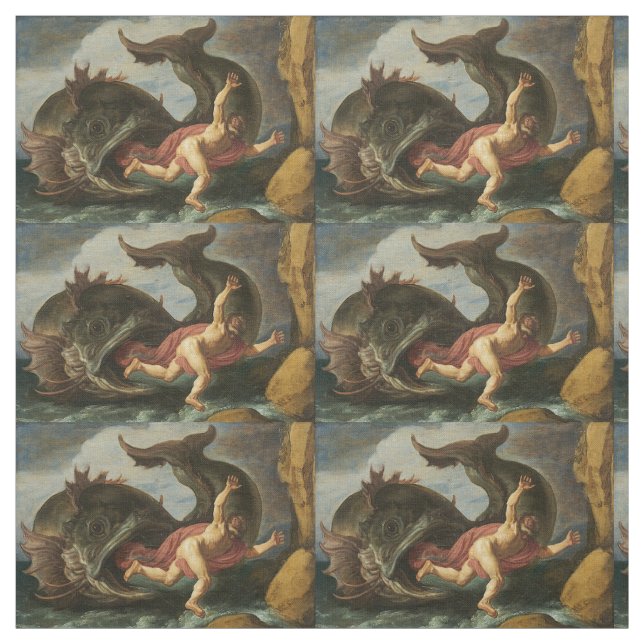 Kunstgewohnheitsgewebe "Jonas und des Wals" Stoff (Muster)