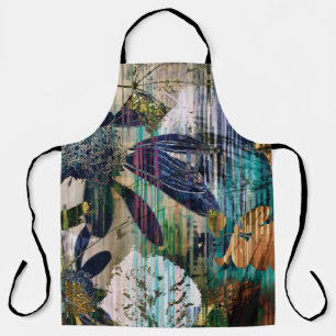 Kunstgrafik und Aquarellherbst bunt Backgro Schürze