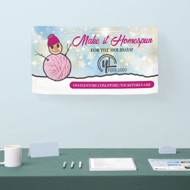 Kunsthandwerk aus Strickfaser Banner (Messe)