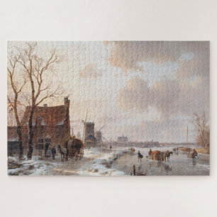 Kunsthandwerk der holländischen Winterlandschaft Puzzle