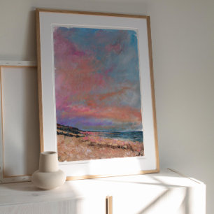 Kunsthandwerk drucken am Strand Poster