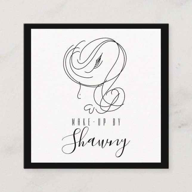 Kunsthandwerk Feminine Linie Kunsthandwerk Quadratische Visitenkarte (Vorderseite)