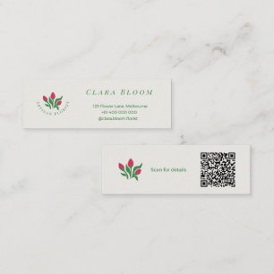 Kunsthandwerk Florist Minimalistisch Botanisch QR- Telefonnummerkarte