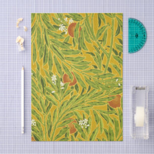 Kunsthandwerk Gelbe Orange Frucht Blumenkunst Seidenpapier