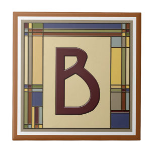 Kunsthandwerk geometrischer Anfangsbuchstabe B Fliese