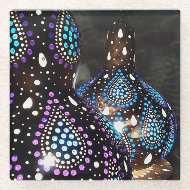 Kunsthandwerk Gourd Turkish Lanterns Akryllische K Glasuntersetzer (Vorderseite)