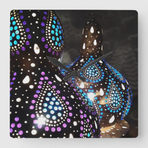 Kunsthandwerk Gourd Turkish Lanterns Akryllische K Quadratische Wanduhr