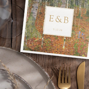 Kunsthandwerk Gustav Klimt Forest Nature Wedding Serviette