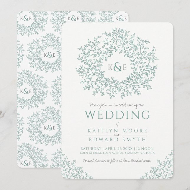 Kunsthandwerk-Hochzeit Einladung (Vorne/Hinten)
