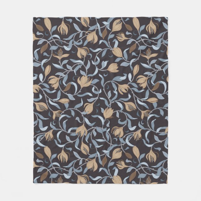 Kunsthandwerk, Inspiriert Blau- und Goldblume Fleecedecke (Vorderseite)