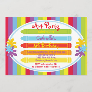 Kunsthandwerk Kinder Paint Birthday Party Einladung