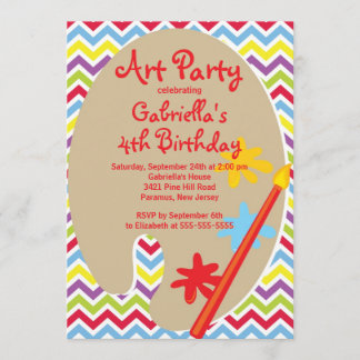 Kunsthandwerk Kinder Paint Birthday Party Einladung