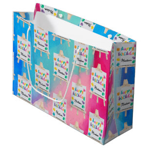 Kunsthandwerk Künstler Paint Birthday Thema Große Geschenktüte