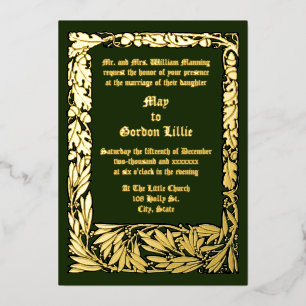 Kunsthandwerk Stilbeilagen & Blätter aus Eiche - G Folieneinladung