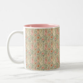 Kunsthandwerk Vintage-Botanik-Pastellkrawatte Zweifarbige Tasse