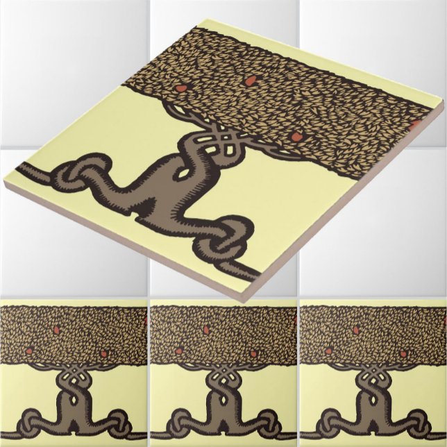 Kunsthandwerk Vintage Roycroft Obstbaumhecke Fliese (Von Creator hochgeladen)