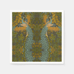 Kunsthandwerk Walter Crane Pfauenmuster Serviette