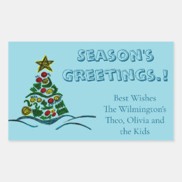 Kunsthandwerk Weihnachtsgeschenk-Etikett Rechteckiger Aufkleber