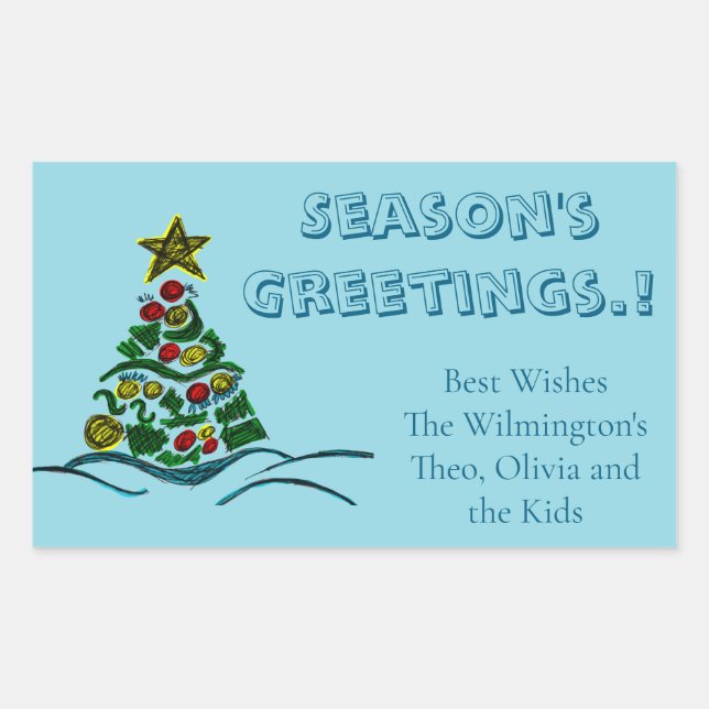 Kunsthandwerk Weihnachtsgeschenk-Etikett Rechteckiger Aufkleber (Vorderseite)