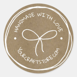 Kunsthandwerk Weißer Bogen Runder Aufkleber