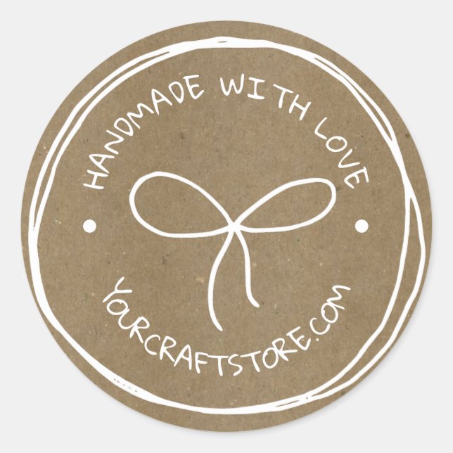 Kunsthandwerk Weißer Bogen Runder Aufkleber (Vorderseite)