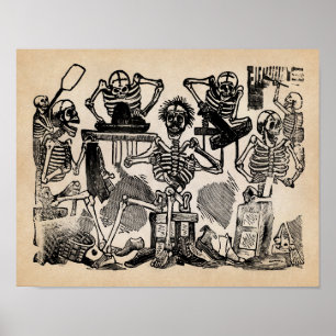 Kunsthandwerker-Skelette Poster