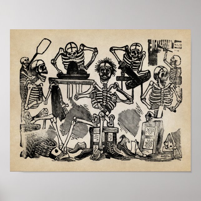 Kunsthandwerker-Skelette Poster (Vorne)