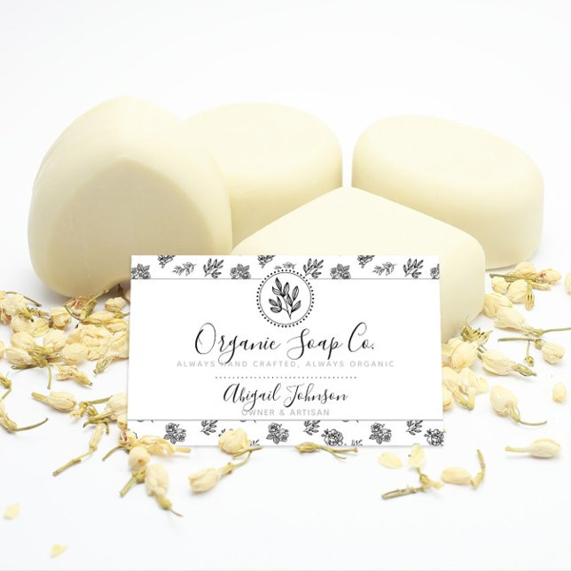 Kunsthandwerkerische Blätter aus Schwarz und Weiß, Visitenkarte (Von Creator hochgeladen)