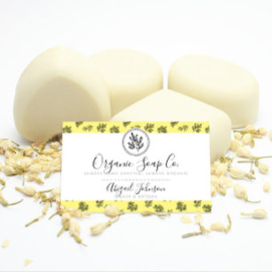 Kunsthandwerklich Gezeichnet Rose und Blätter Gelb Visitenkarte