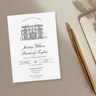 Kunsthandwerkliche Hochzeit von Manor Illustration Einladung