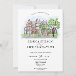 Kunsthandwerkliche Hochzeit von Manor Illustration Einladung