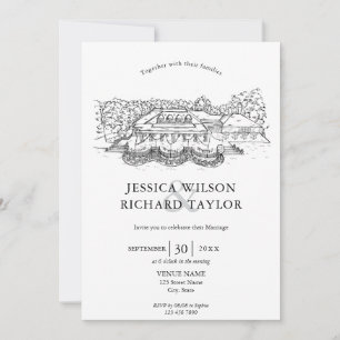 Kunsthandwerkliche Hochzeit von Manor Illustration Einladung