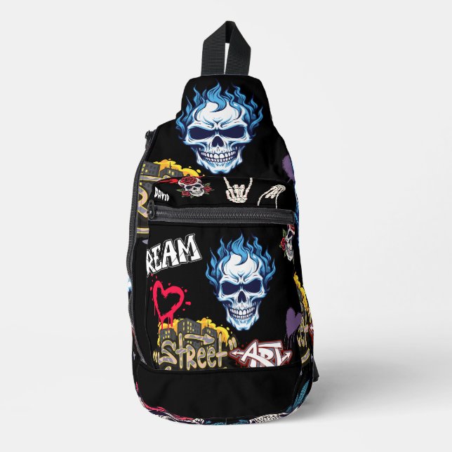 Kunsthandwerklicher Hintergrund Crossbody Bag (Vorderseite)