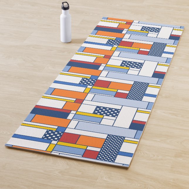 Kunsthandwerksgeschenkpapier Mondrian Style Yogamatte (Beispiel)
