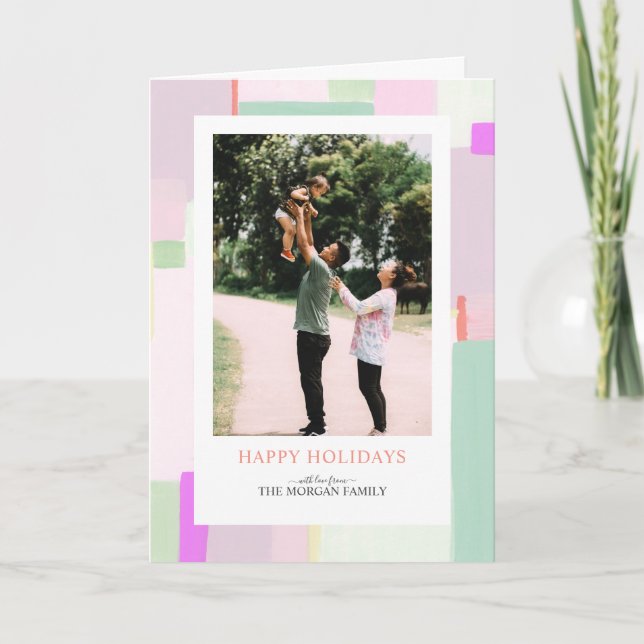 Kunsthandwerkskarte Pastel Weihnachtsfeiertag Feiertagskarte (Vorderseite)