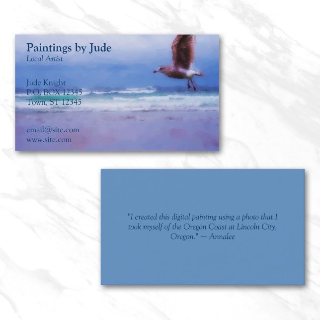 Kunsthandwerkskarte Visitenkarte (Artist Business Card - Add an image of your own artwork or painting.)