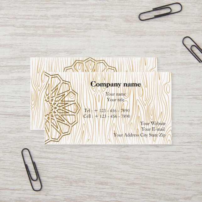 Kunsthandwerkskartendesign für eine Holzbearbeitun Visitenkarte (Vorderseite/Rückseite Beispiel)