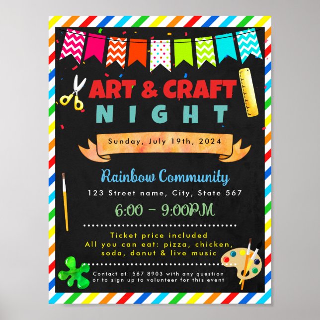 Kunsthandwerksunterricht Flyer Poster (Vorne)