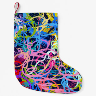 Kunsthintergrund. Nahtloses Muster mit Grunge Kleiner Weihnachtsstrumpf