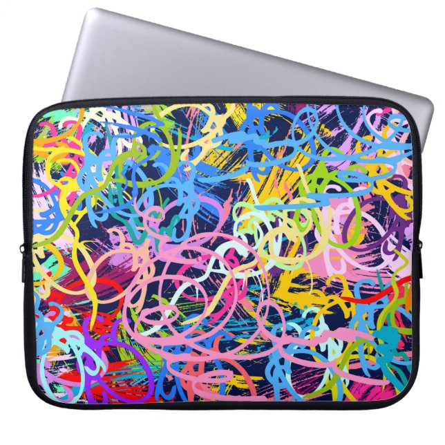 Kunsthintergrund. Nahtloses Muster mit Grunge Laptopschutzhülle (Vorderseite)