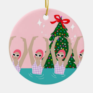 Kunsthistorische Schwimmer Illustration Weihnachte Keramik Ornament