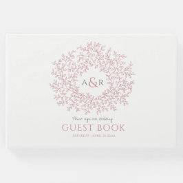Kunsthochzeit in Rosa und Weiß Gästebuch