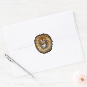 Kunstholz Löwe.Kreissäge-Aufkleber - Packung mit 2 Runder Aufkleber
