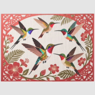 Kunstillustration von Kolibris im Flug Seidenpapier