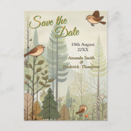 Kunstillustrierung von vereinfachenden Vögeln mode Ankündigungspostkarte