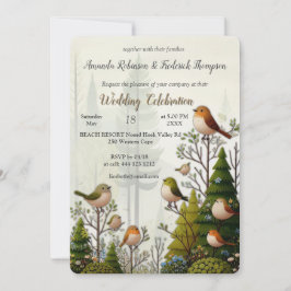 Kunstillustrierung von vereinfachenden Vögeln mode Einladung