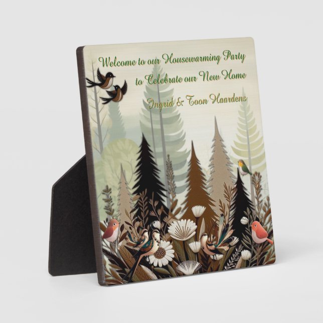 Kunstillustrierung von vereinfachenden Vögeln mode Fotoplatte (Vorderseite)