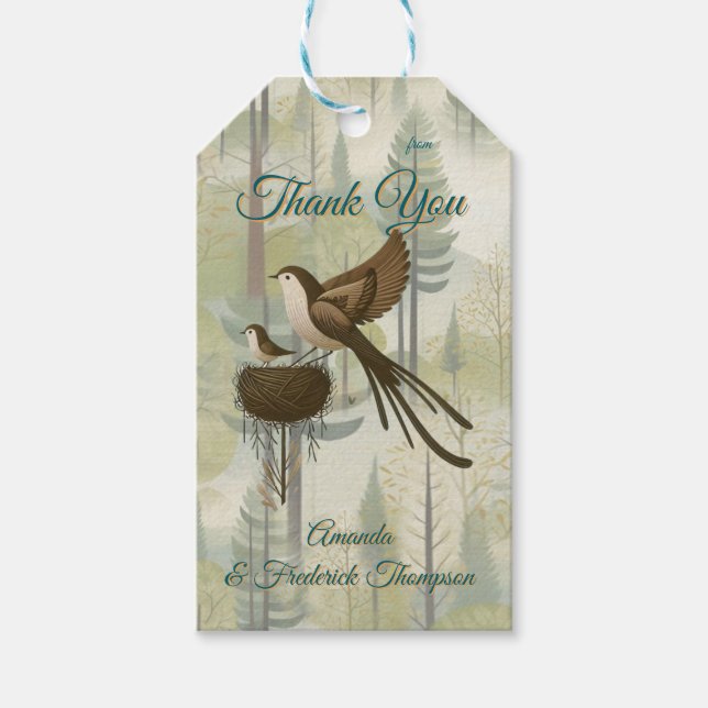 Kunstillustrierung von vereinfachenden Vögeln mode Geschenkanhänger (Vorderseite)